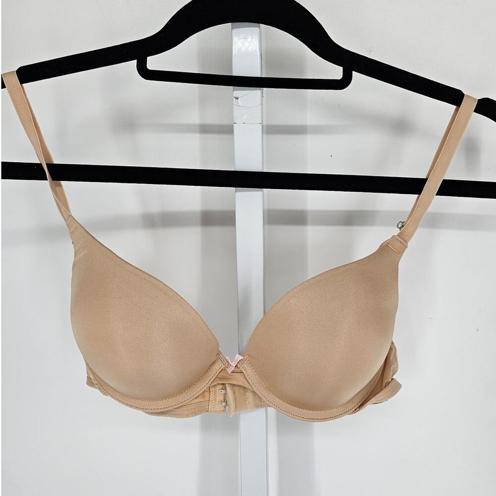 Candies Womens Sz 32B Padded Push Up Bra Solid Beige